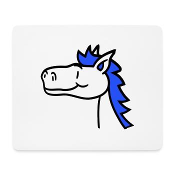 Cheval Mignon Poney Poulain Cheveux longs Mignon Bande dessinée - Tapis de souris (format paysage) - blanc - Devant