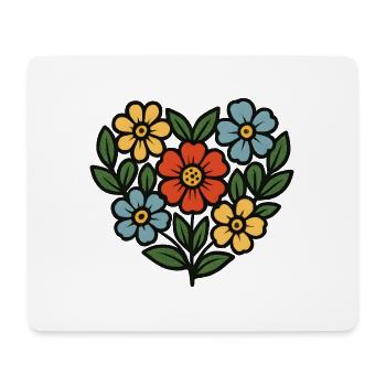 Style folklorique à bouquets - Tapis de souris (format paysage) - blanc - Devant