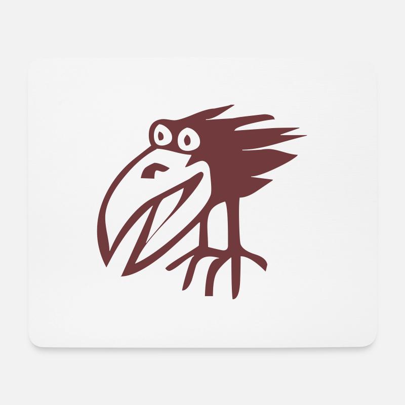 Schraege Vogel - Mousepad (Querformat) - Weiß