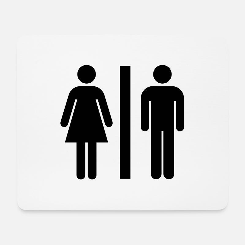 WC - Toilette - Mann - Frau - Mousepad (Querformat) - Weiß