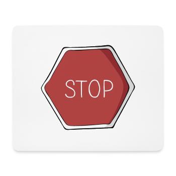 Stop - Mousepad (Querformat) - Weiß - Vorne