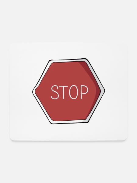 Stop - Mousepad (Querformat) - Weiß