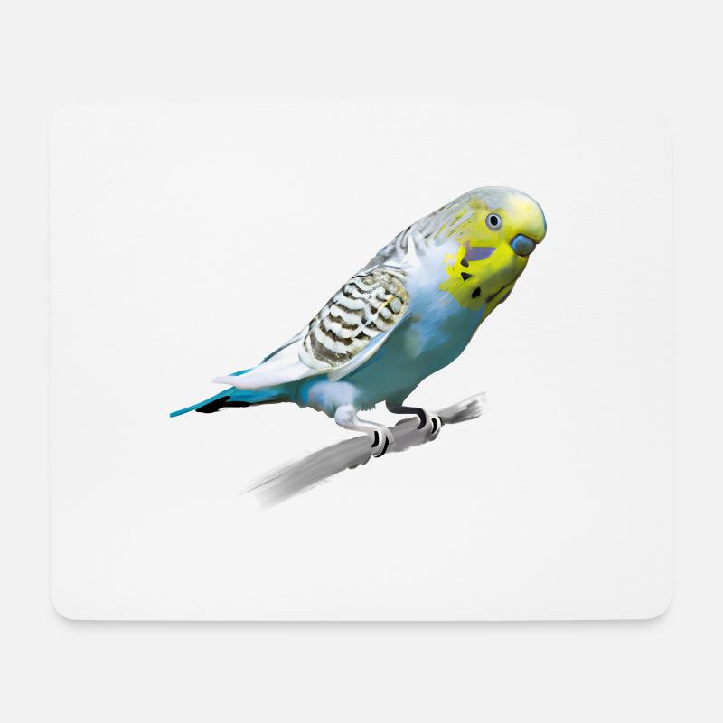 Süßer Wellensittich - Mousepad (Querformat) - Weiß