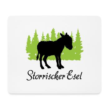 "Störrischer Esel: Charmante Sturheit" - Mousepad (Querformat) - Weiß - Vorne