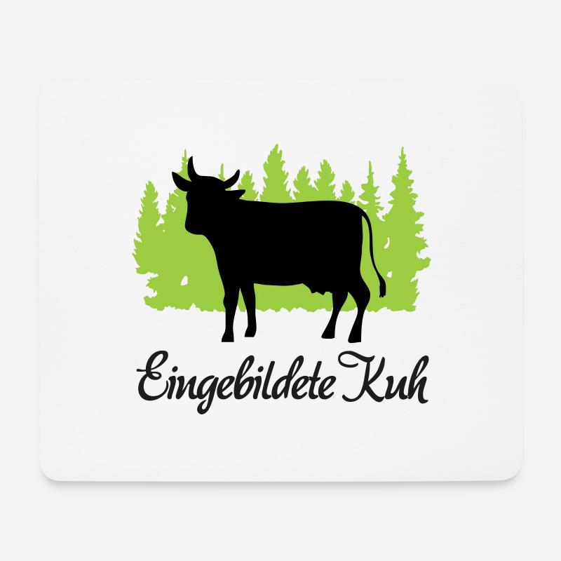 "Eingebildete Kuh: Stolze Grazie" - Mousepad (Querformat) - Weiß