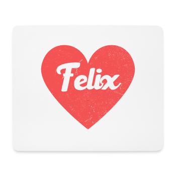 Felix Nom Coeur Rouge Amour Fan Rétro - Tapis de souris (format paysage) - blanc - Devant