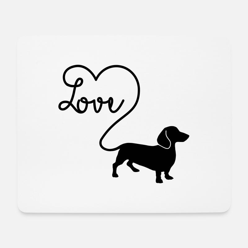i love Dackel - Mousepad (Querformat) - Weiß