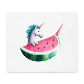 Licorne de pastèque - Tapis de souris (format paysage) - blanc - Devant