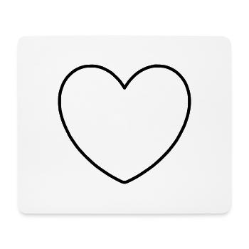 cœur noir cadeau - Tapis de souris (format paysage) - blanc - Devant