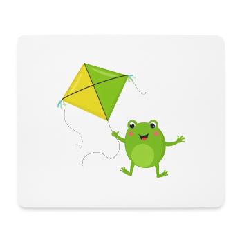 Green frog flies a kite – Fu - Mouse Pad (horizontal) - white - Front