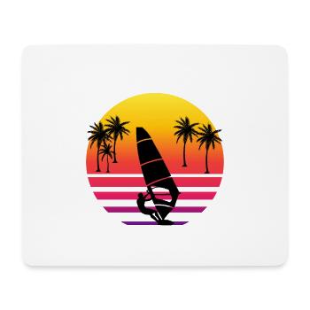 Idée cadeau surfeur coucher de soleil palmier - Tapis de souris (format paysage) - blanc - Devant
