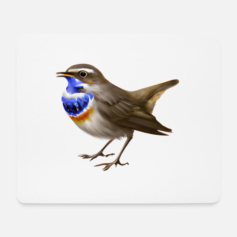 Blaukehlchen Vogel - Mousepad (Querformat) - Weiß