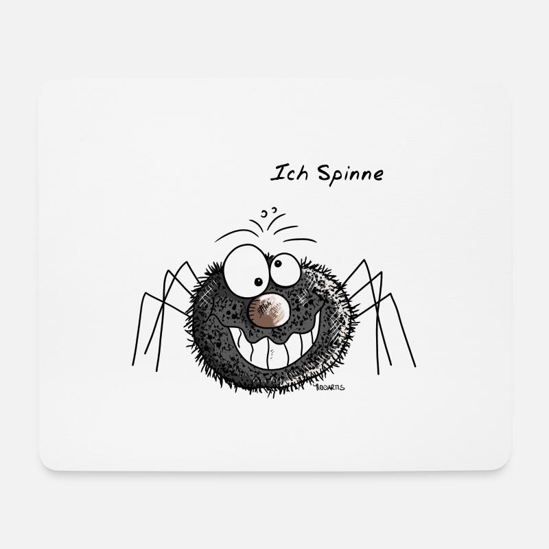 Ich Spinne - Smile - Spinnen - Schwarz - Lachen - Mousepad (Querformat) - Weiß