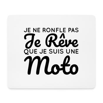 Je ne ronfle pas je rêve que je suis une moto - Tapis de souris (format paysage) - blanc - Devant