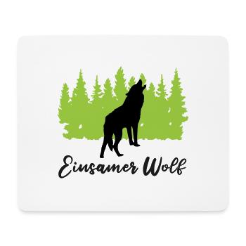 "Einsamer Wolf: Mystische Einzelgängigkeit" - Mousepad (Querformat) - Weiß - Vorne