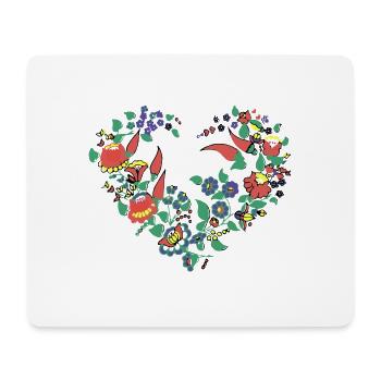 Tablier de cuisine, poivron, couronne florale, coeur, fleurs - Tapis de souris (format paysage) - blanc - Devant