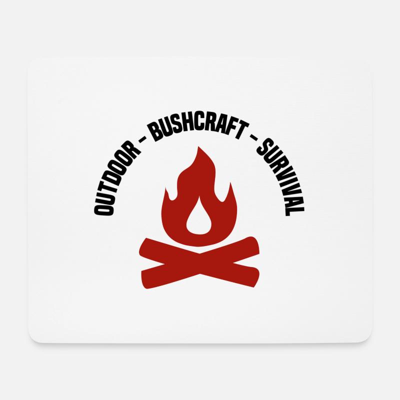 Outdoor Bushcraft Survival - Mousepad (Querformat) - Weiß