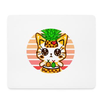 Ananas Katze - Mousepad (Querformat) - Weiß - Vorne