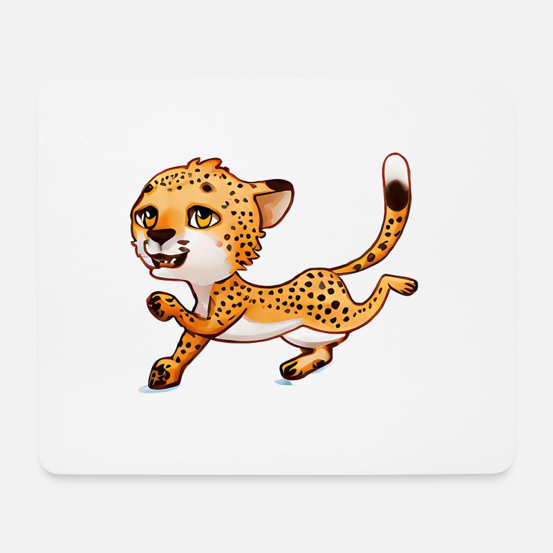 Cheetah rennt - Mousepad (Querformat) - Weiß