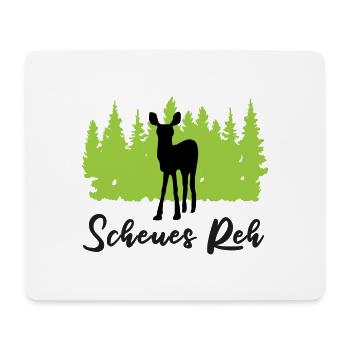 "Scheues Reh: Anmutige Zurückhaltung" - Mousepad (Querformat) - Weiß - Vorne