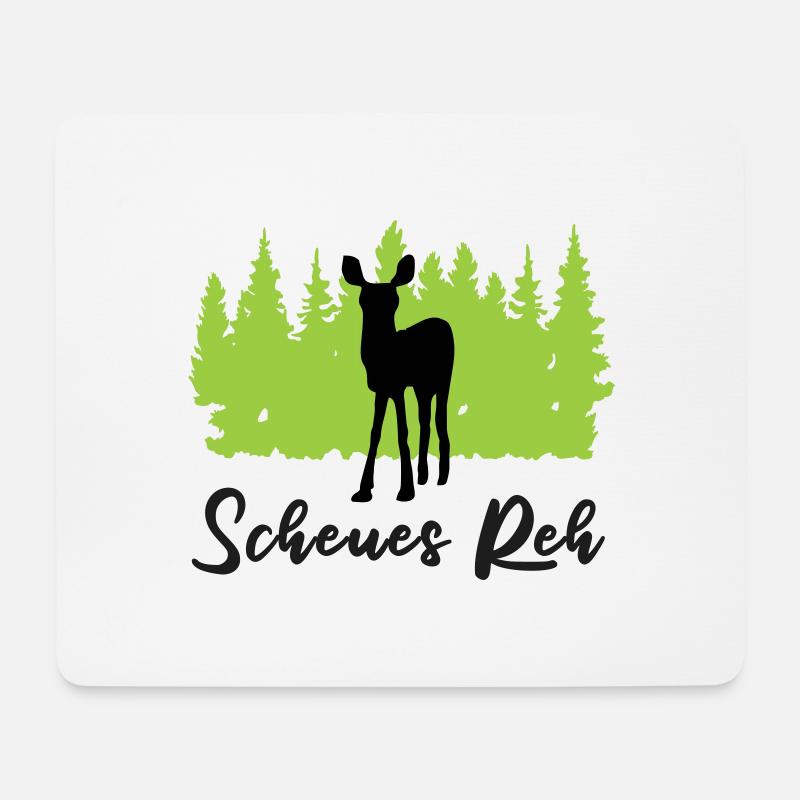 "Scheues Reh: Anmutige Zurückhaltung" - Mousepad (Querformat) - Weiß