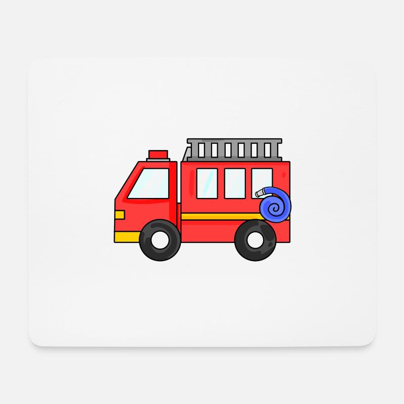 Feuerwehr Auto - Mousepad (Querformat) - Weiß