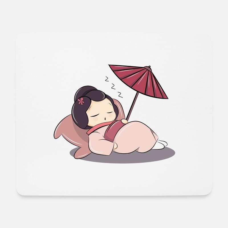Schlafende Geisha - Mousepad (Querformat) - Weiß