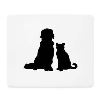 Cat with dog - Mouse Pad (horizontal) - white - Front