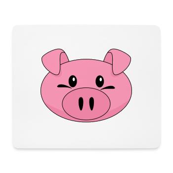 Pigs head pink funny - Mouse Pad (horizontal) - white - Front