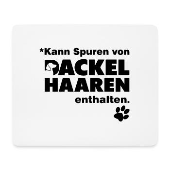 Kann Spuren von Dackelhaaren enthalten - Mousepad (Querformat) - Weiß - Vorne