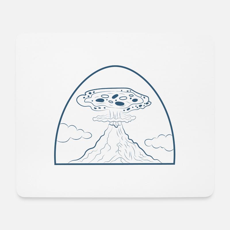 Pizza Vulcano - Mousepad (Querformat) - Weiß