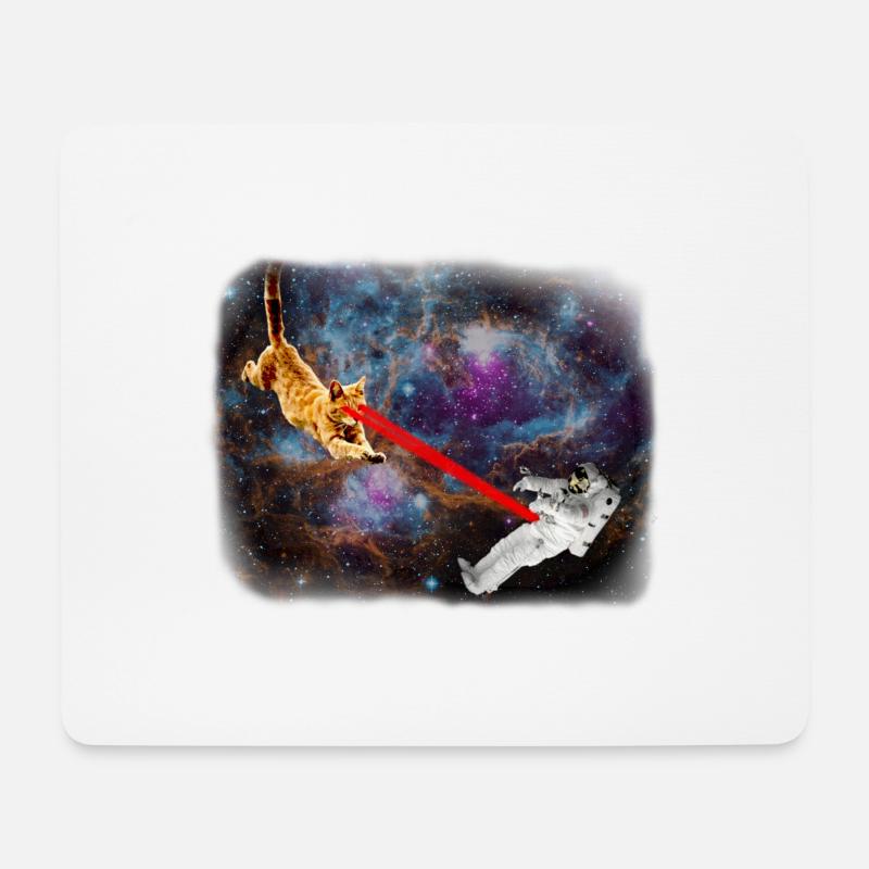 Spacecat Weltraumkatze - Mouse Pad (horizontal) - white