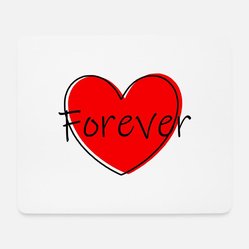 rotes Herz rot Herzen rot Herz Valentinstag - Mousepad (Querformat) - Weiß
