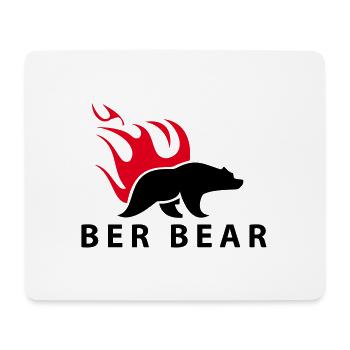 FlammenBär Schwarz-Rot - Mousepad (Querformat) - Weiß - Vorne