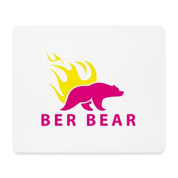 FlammenBär Rosa-Gelb - Mousepad (Querformat) - Weiß - Vorne
