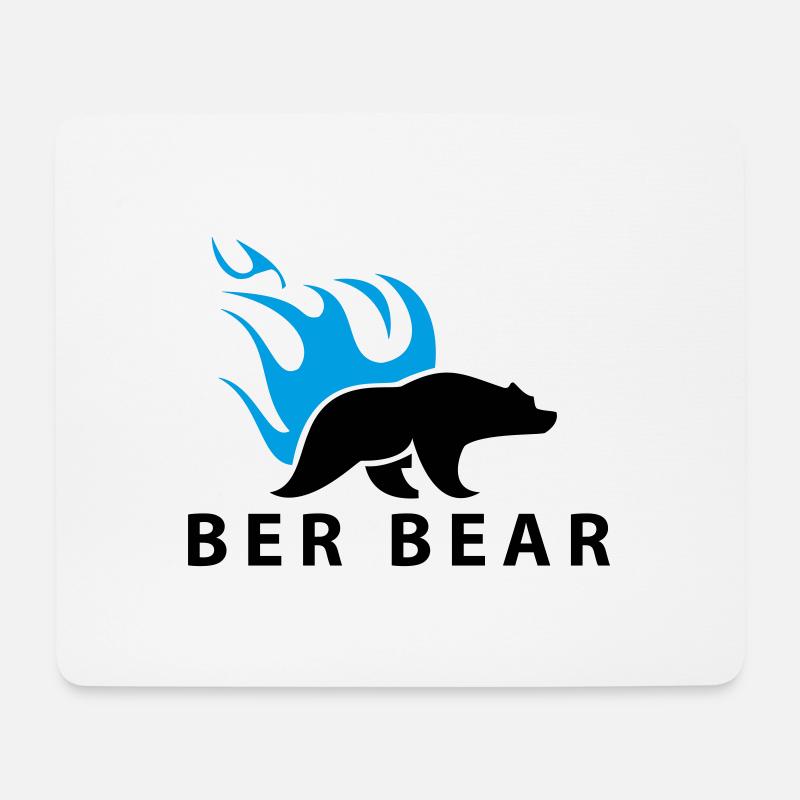 FlammenBär Schwarz-Blau - Mousepad (Querformat) - Weiß