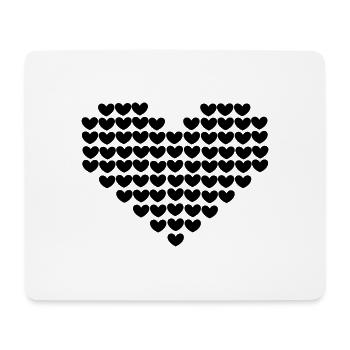 pixelated heart black heart valentines gift - Mouse Pad (horizontal) - white - Front
