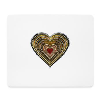 HERZ AUS GOLD - Mousepad (Querformat) - Weiß - Vorne