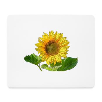 Sonnenblume - Mousepad (Querformat) - Weiß - Vorne