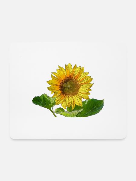 Sonnenblume - Mousepad (Querformat) - Weiß