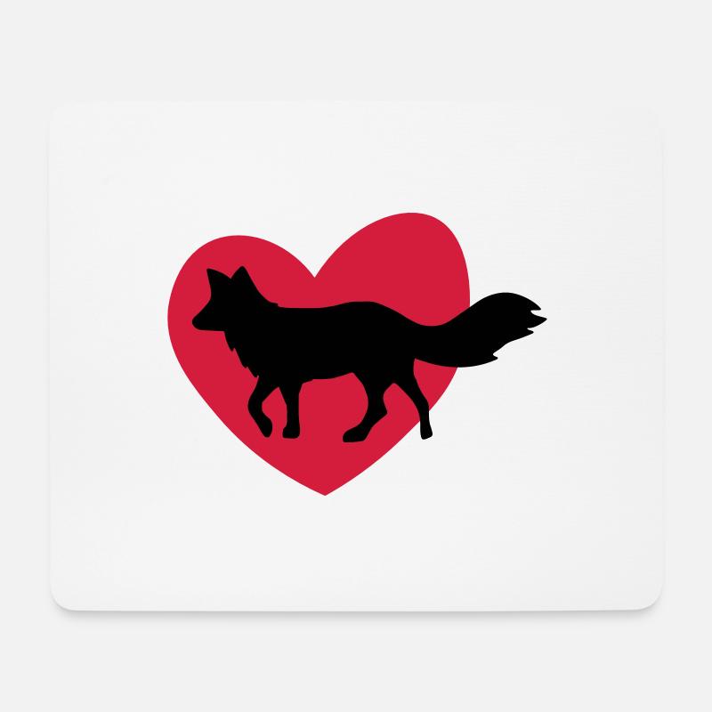 Wolf / Hund / Herz - dog / heart - Mousepad (Querformat) - Weiß