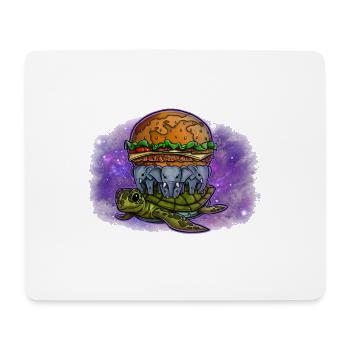 Flat Earth Burger in Space - Mousepad (Querformat) - Weiß - Vorne