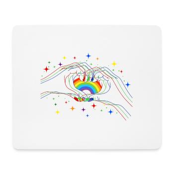 CSD LGBT Hands Shape Rainbow Heart Pride - Mouse Pad (horizontal) - white - Front