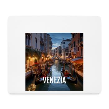 Venezia bei Nacht glänzt mit funkelnden Lichtern, - Mousepad (Querformat) - Weiß - Vorne
