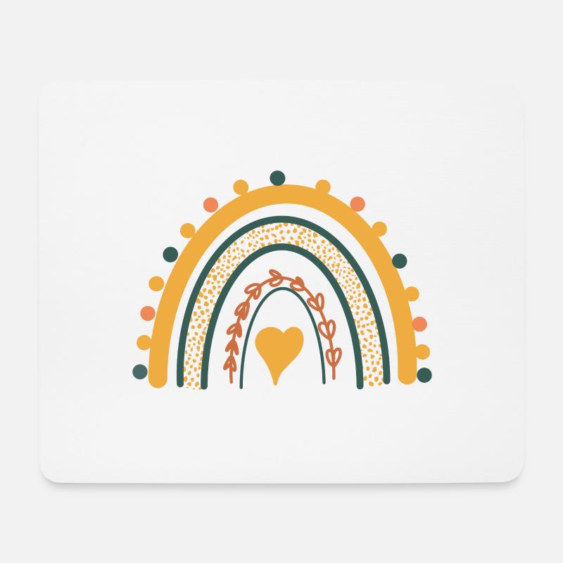 rainbow boho print abstract rainbow - Mousepad (Querformat) - Weiß