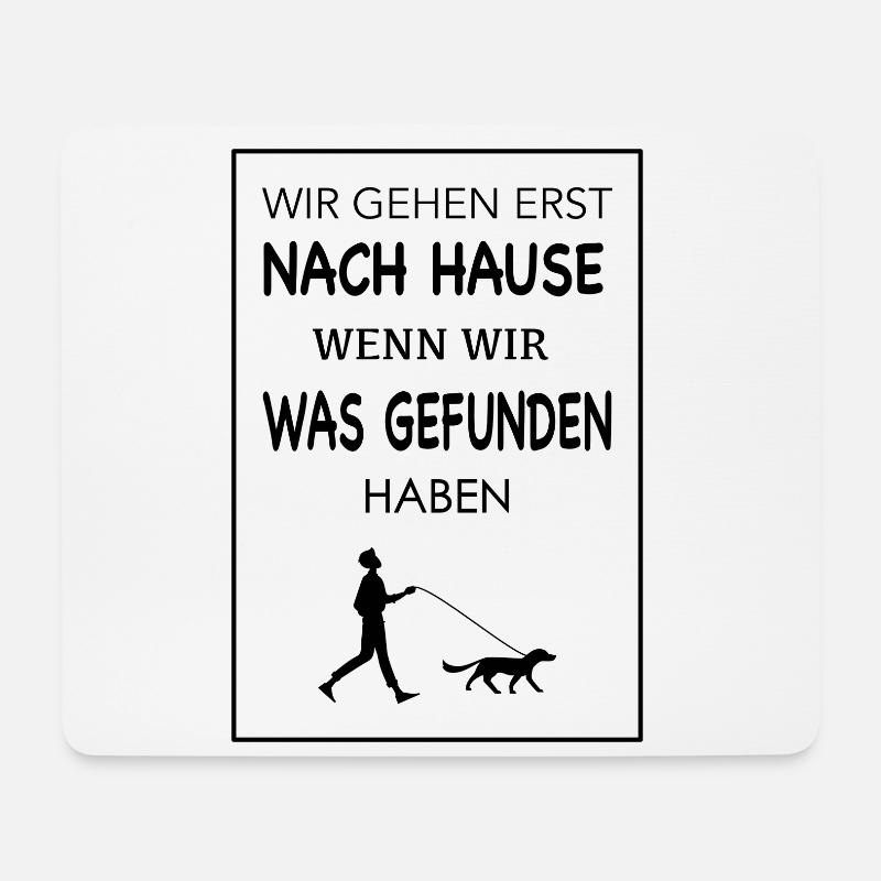 Trüffel Sammler Design Hund spazieren Trüffelsuche - Mousepad (Querformat) - Weiß