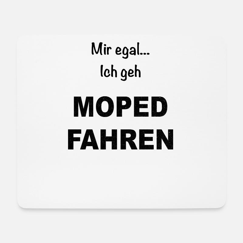 Moped Mopedfahrer Mofa Motorrad Zweirad Geschenk - Mousepad (Querformat) - Weiß