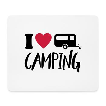I Love Camping Campen Zelten - Mousepad (Querformat) - Weiß - Vorne