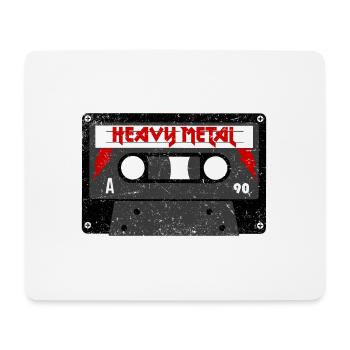 Heavy Metal Kassette - Oldschool - Mousepad (Querformat) - Weiß - Vorne