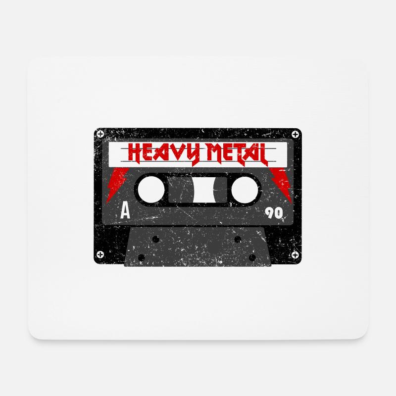Heavy Metal Kassette - Oldschool - Mousepad (Querformat) - Weiß